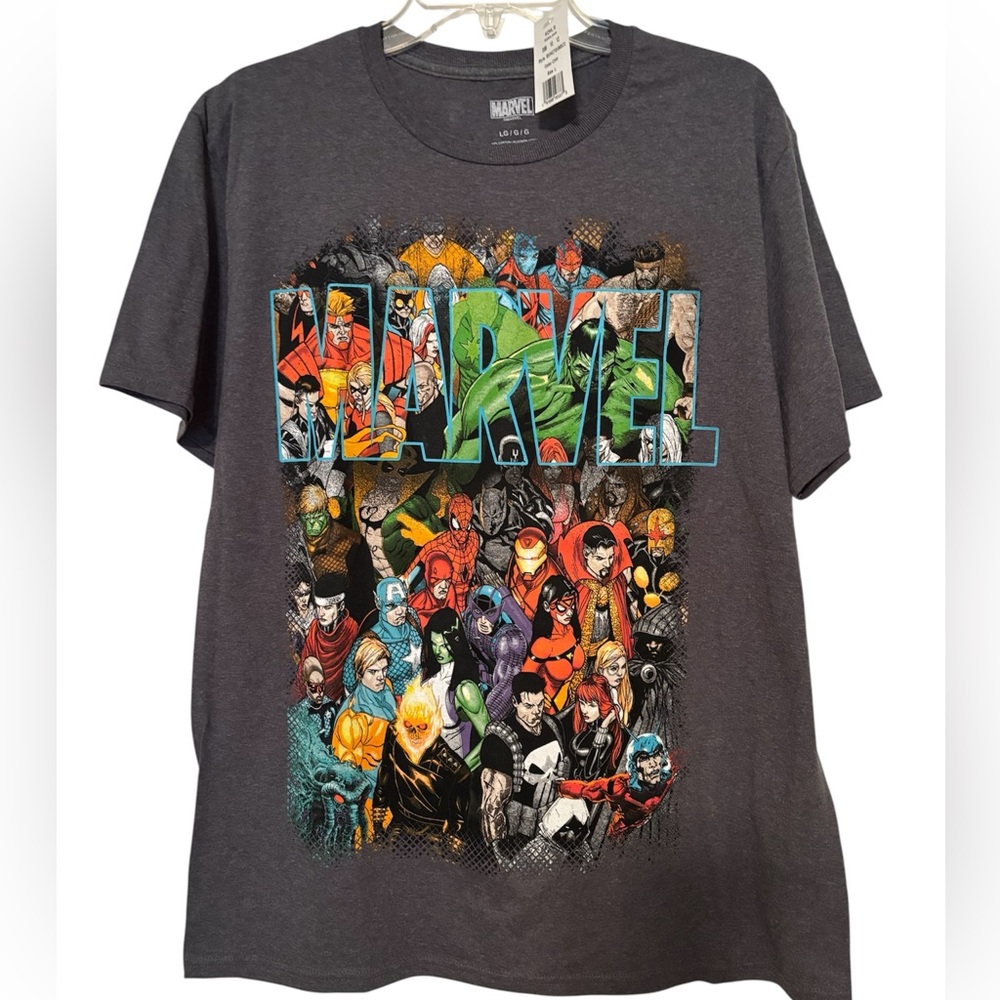 MARVEL Comics Gray Screenprinted Tee Size Large *New*